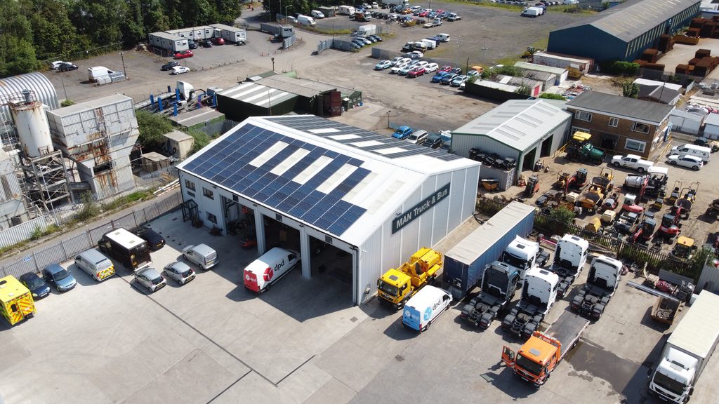 Office and MOT steel building in South Wales for W G Davies.