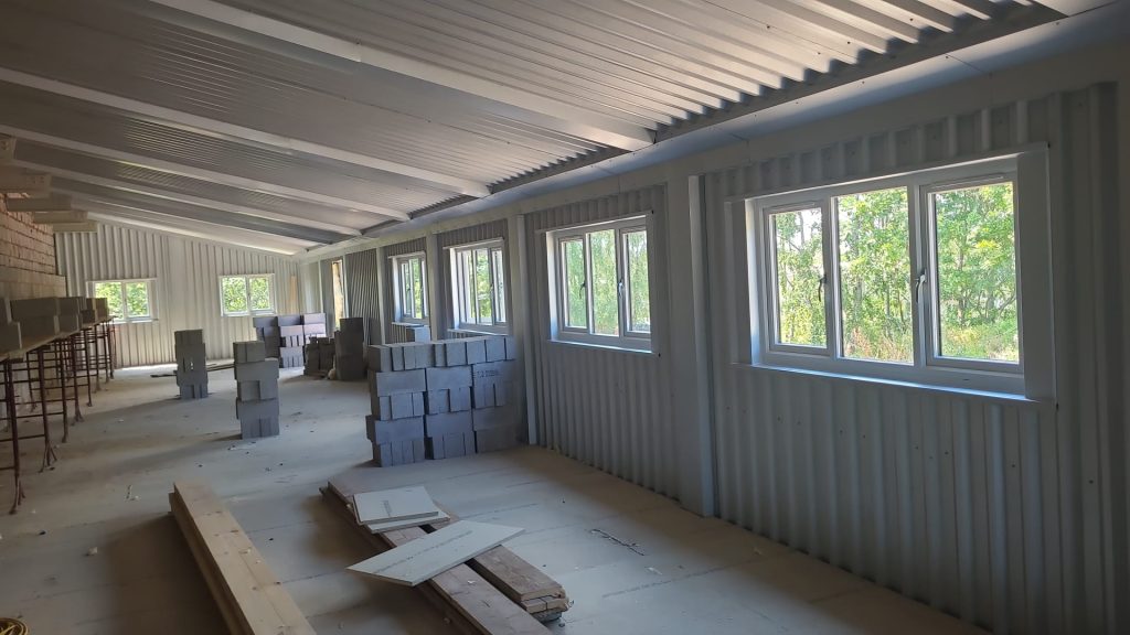 Internal office showing high level windows for D E O'Reilly in Aldridge.